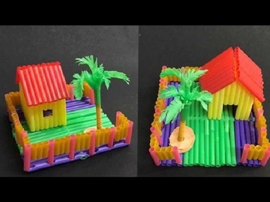Độc đáo làm ngôi nhà từ ống hút  DIY house from straws  YouTube